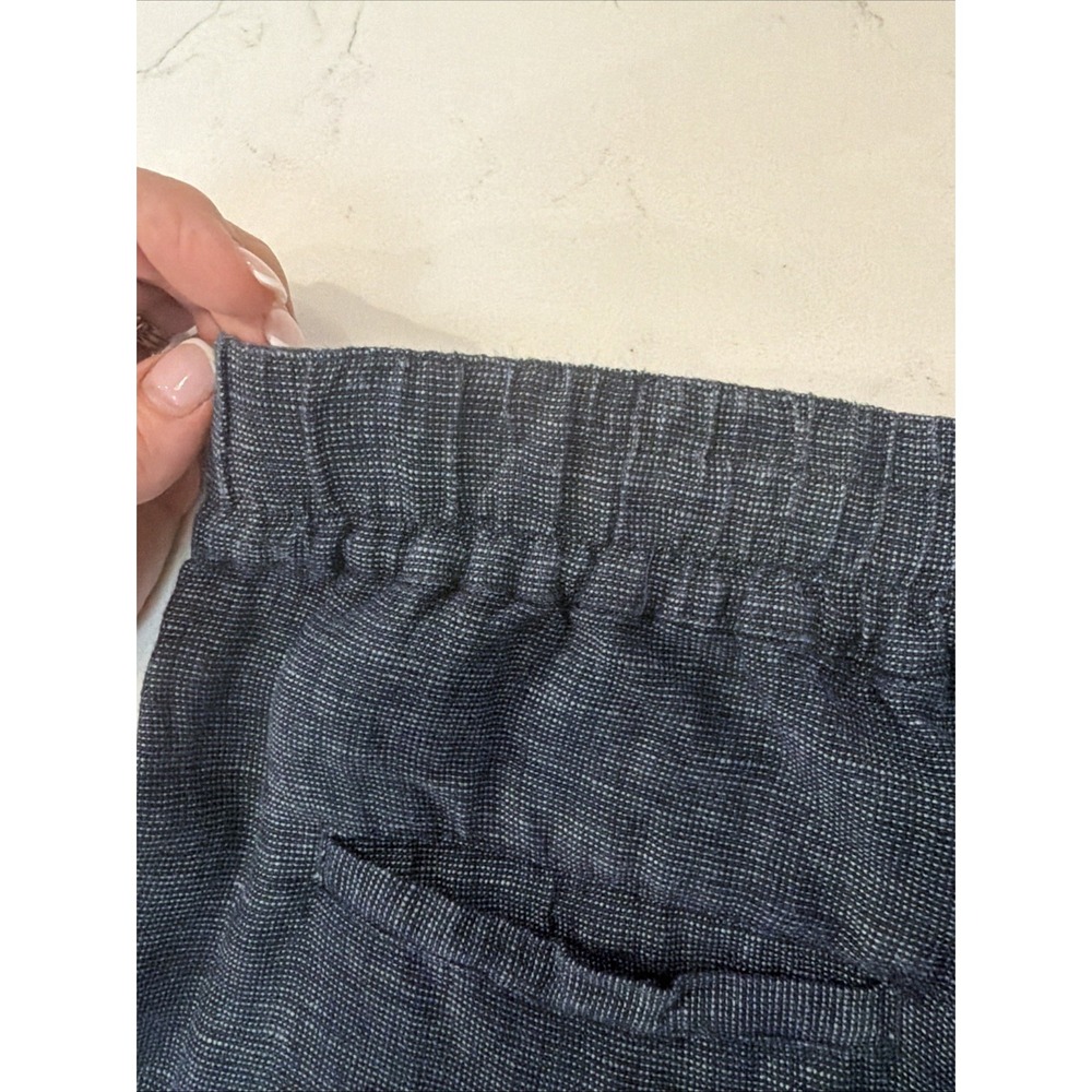 H by Halston Blue 100% Linen Wide Leg Pants Womens Sz 10 Pleated Pockets - Picture 7 of 9